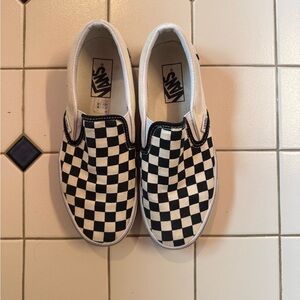 Vans Kids Black and White Checkered Slip-On Sneakers